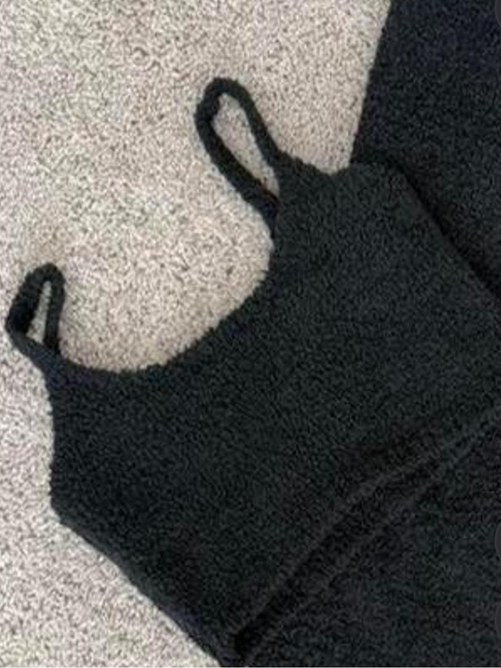 SKIMS Black Cozy Knit Cropped Cami